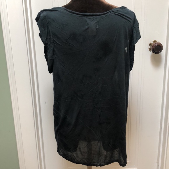 Torn by Ronny Kobo Black Ruffle Sleeve T Shirt L - Picture 7 of 10